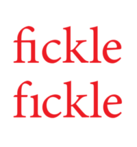 Two versions of the word "fickle," one with fi ligature and the other with f and dotless i