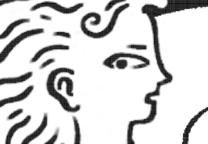 Detail showing anti-aliasing on line art scan