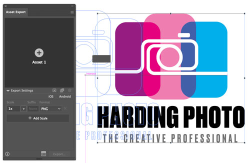 Dragging artwork to the Asset Export panel in Adobe Illustrator
