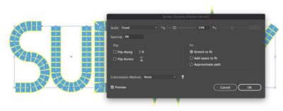 Dialog for Stroke Options for the Pattern Brush