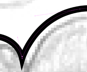 Detail of vector tracing over scan of pencil art.