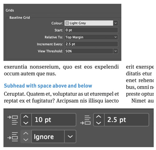 Baseline grid settings in Adobe InDesign