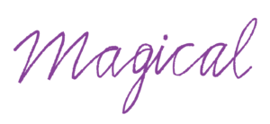 The word “Magical" appearing handwritten in purple