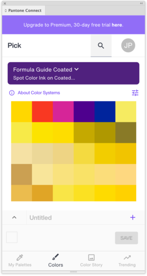 Pantone Connect panel from InDesign