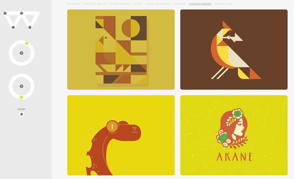 Samples of illustrations based on a chosen color and hue