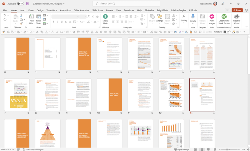 Screen of complex document in PowerPoint