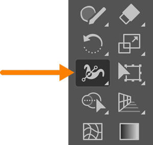 The Width Tool in Adobe Illustrator toolbar