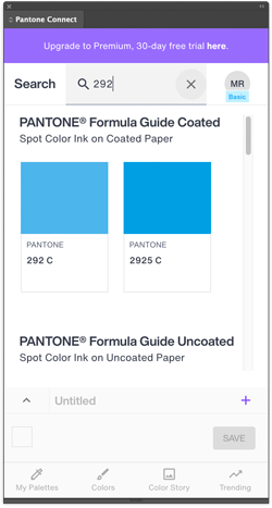 Pantone Connect panel in InDesign