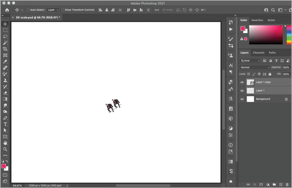 Both businessmen photos much reduced and rotated on background of white