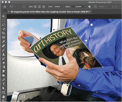Smart object for Art History cover with Bézier curve controls visible