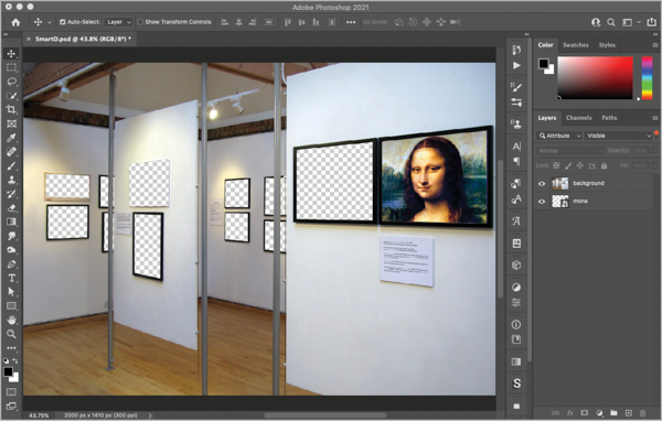 Picture of gallery with Mona Lisa replacing 12th painting