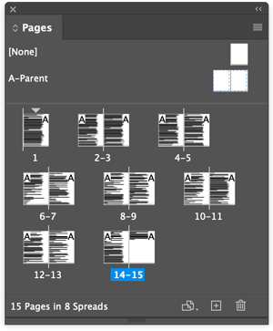 InDesign Pages panel