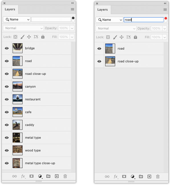 Photoshop filter layers