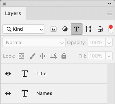 Photoshop filter type layers