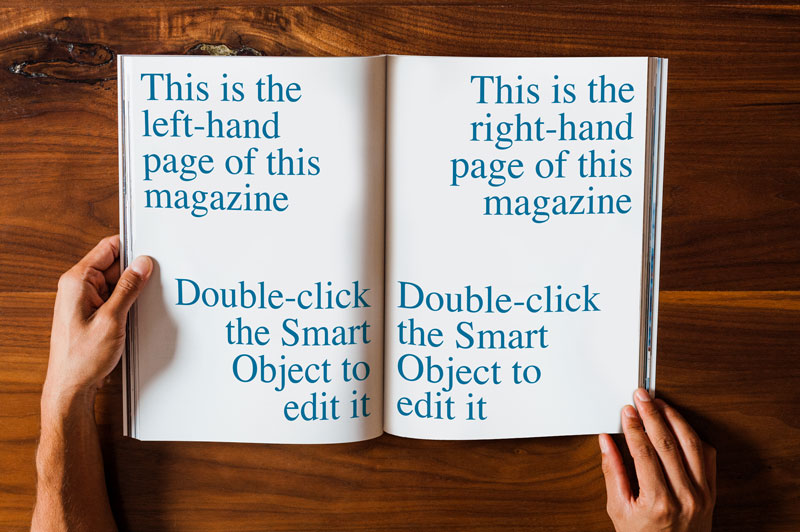 Photoshop template for a magazine or soft cover book mock-up