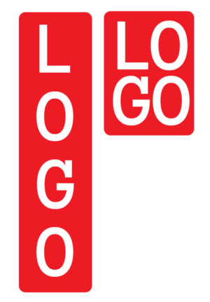 Two examples of logos with text "LOGO"