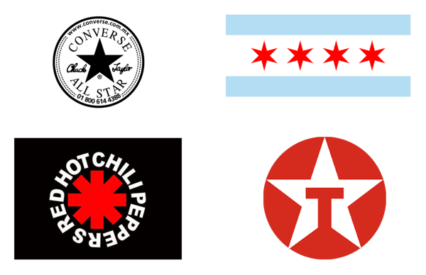 Examples of logos using stars