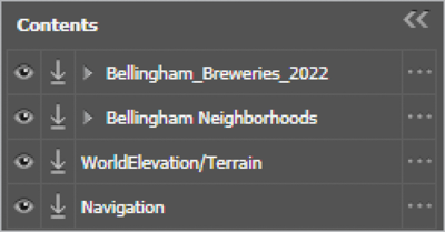 Screen shot of Contents panel