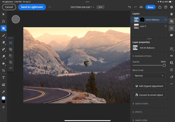 Photoshop screen shot shows use of layer mask on new layer from CC Libraries.