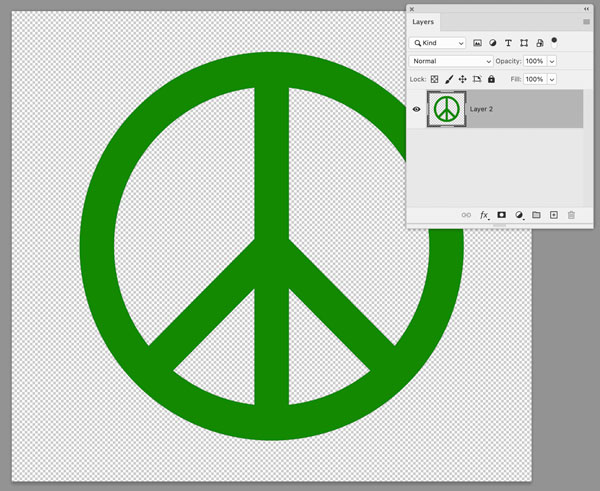 Photoshop Layers panel peace sign