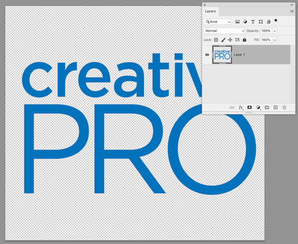 Photoshop Layers panel creativepro logo