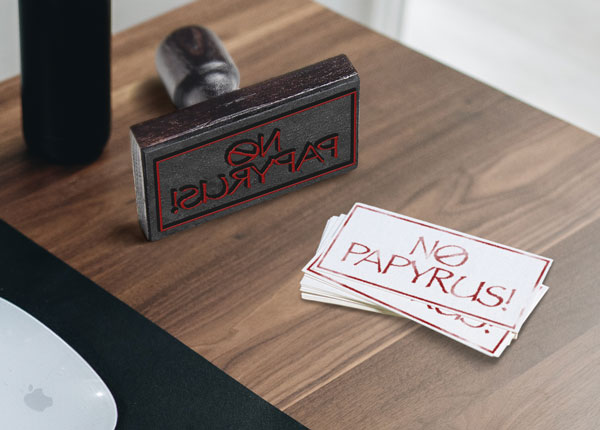 customizable Photoshop template for a rubber stamp effect