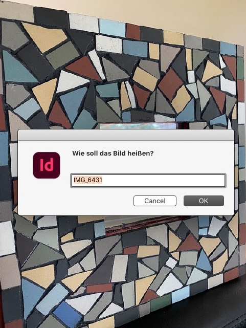 The dialog box from the Rename Selected Images script