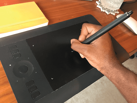 Kieron Lewis’s Wacom tablet