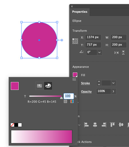 applying a tint of a color in Adobe Illustrator