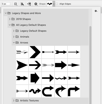 Arrows custom shapes