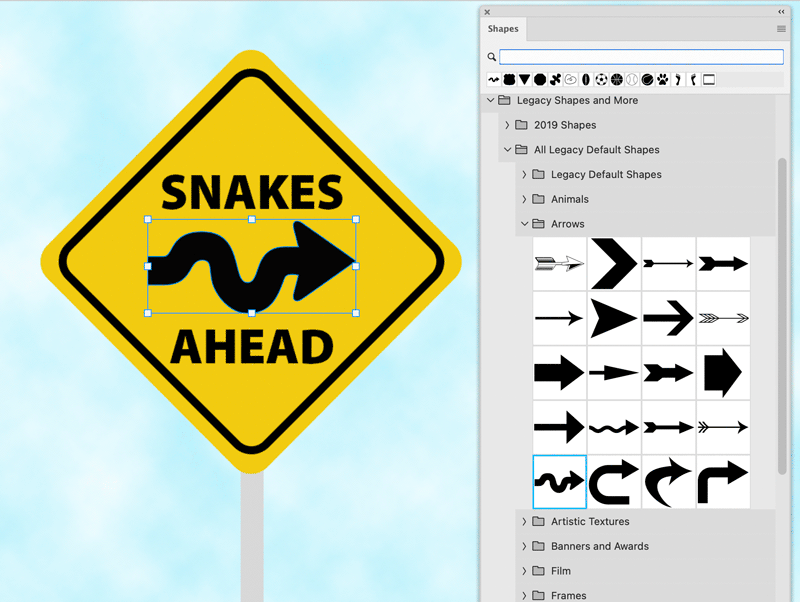 Arrows photoshop snakes ahead