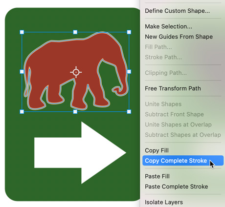 copy complete stroke in Photoshop