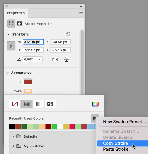 copying a stroke in Photoshop