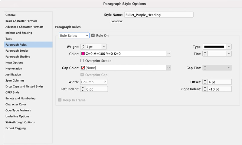 paragraph shading bullet effect