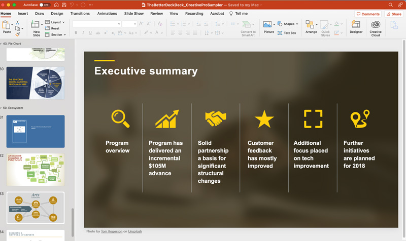 PowerPoint template sampler from the Better Deck Deck by Nolan Haims