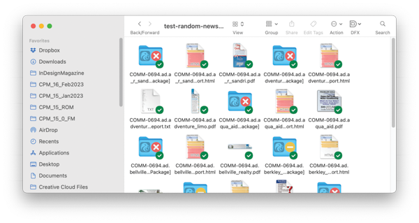 Screenshot of macOS Finder window with confusing mass of files and folders
