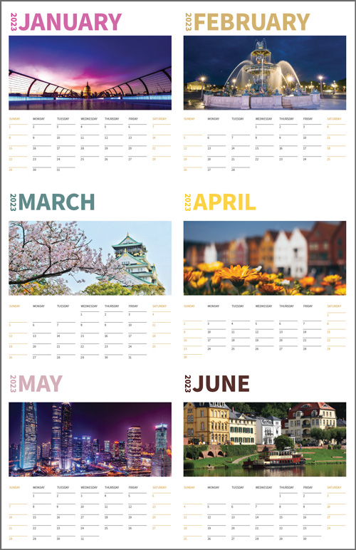 InDesign 2023 calendar