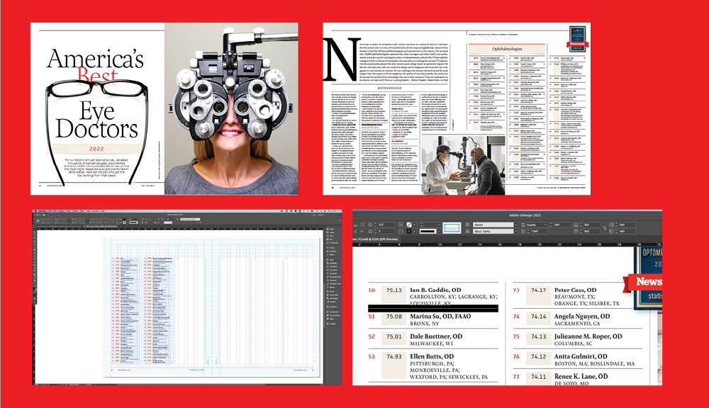 page layout spreads from Newsweek magazine