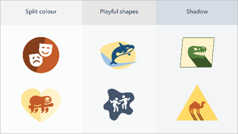 Examples of custom presentation icons in PowerPoint