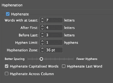 Nigel French’s custom hyphenation settings for InDesign type