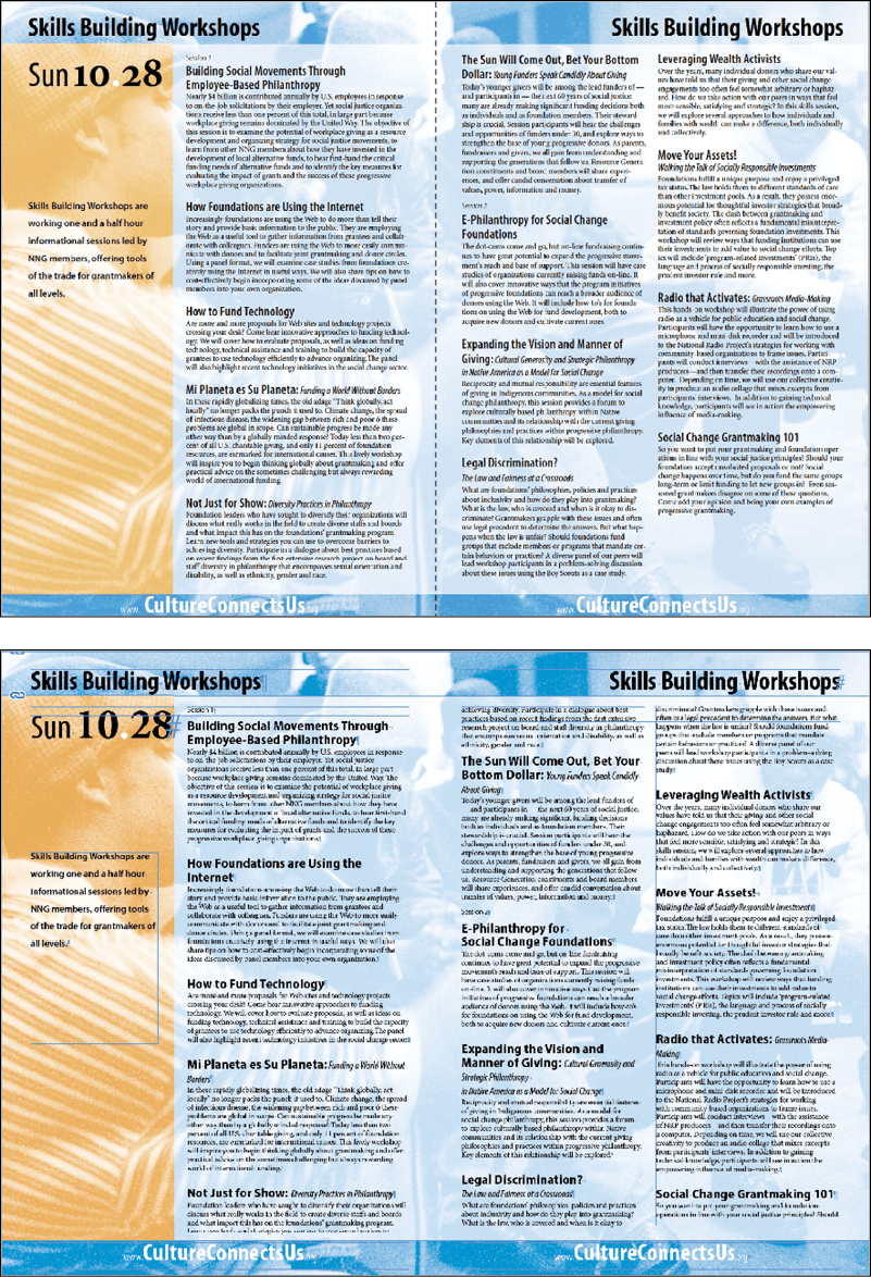 A comparison of QuarkXpress and InDesign versions of a document, made with OmniMarkz