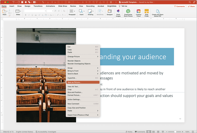 Figure 4. Right-click any image in PowerPoint to export it through Save As.