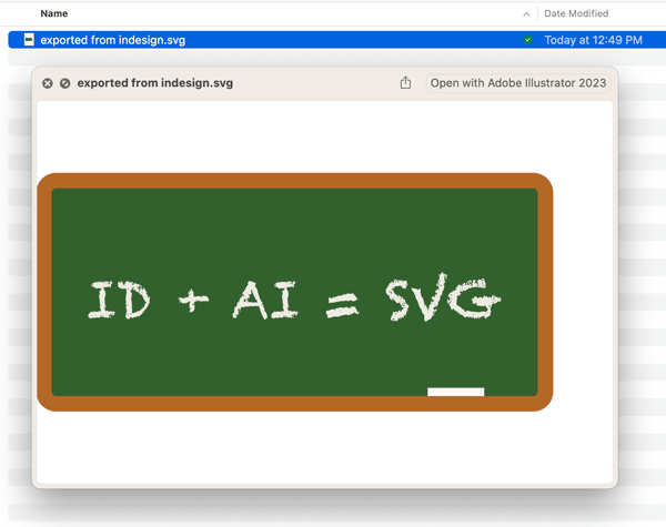 InDesign script to export SVG output