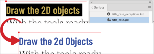 Before: “Draw the 2D objects” and after: "Draw the 2D Objects"