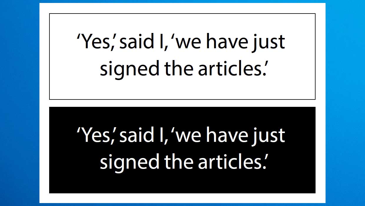 InDesign reversed text