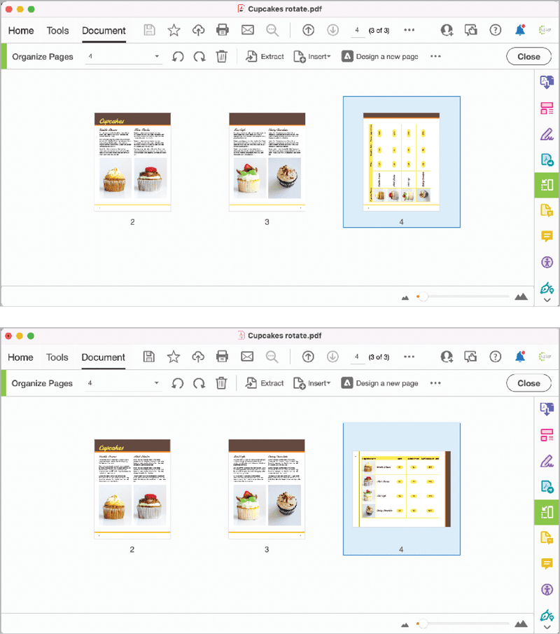 Figure 12. Use Acrobat to return a natural orientation to content on pages that had to be rotated for printing.