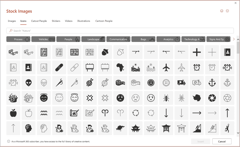 Figure 14. PowerPoint offers built-in graphic elements to help you make professional infographics.