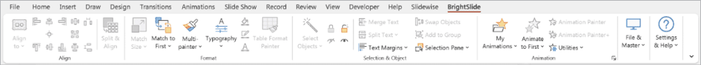 Figure 20. BrightSlide increases your productivity by adding new functionality to PowerPoint.