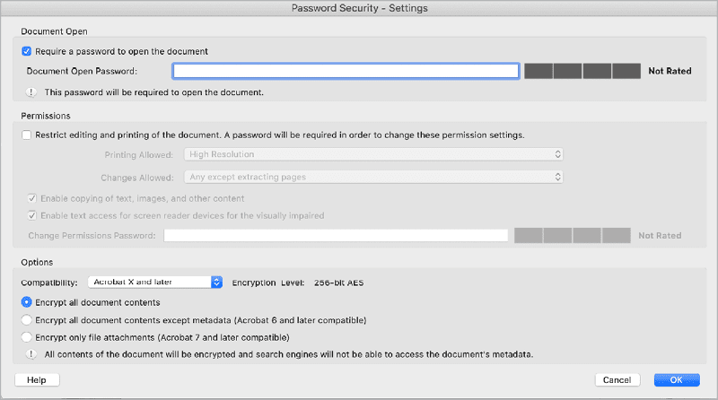 Figure 24. Give your document a password, but make sure you don’t lose it.