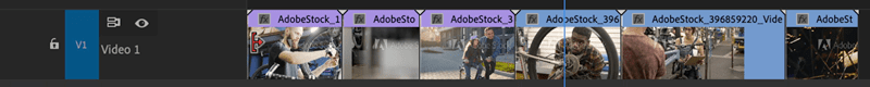 Figure 7. Hover over the beginning or end of a selected video clip to enable the Trim tool.
